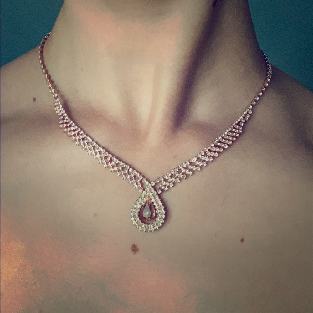 Gem Earrings & Necklace Set